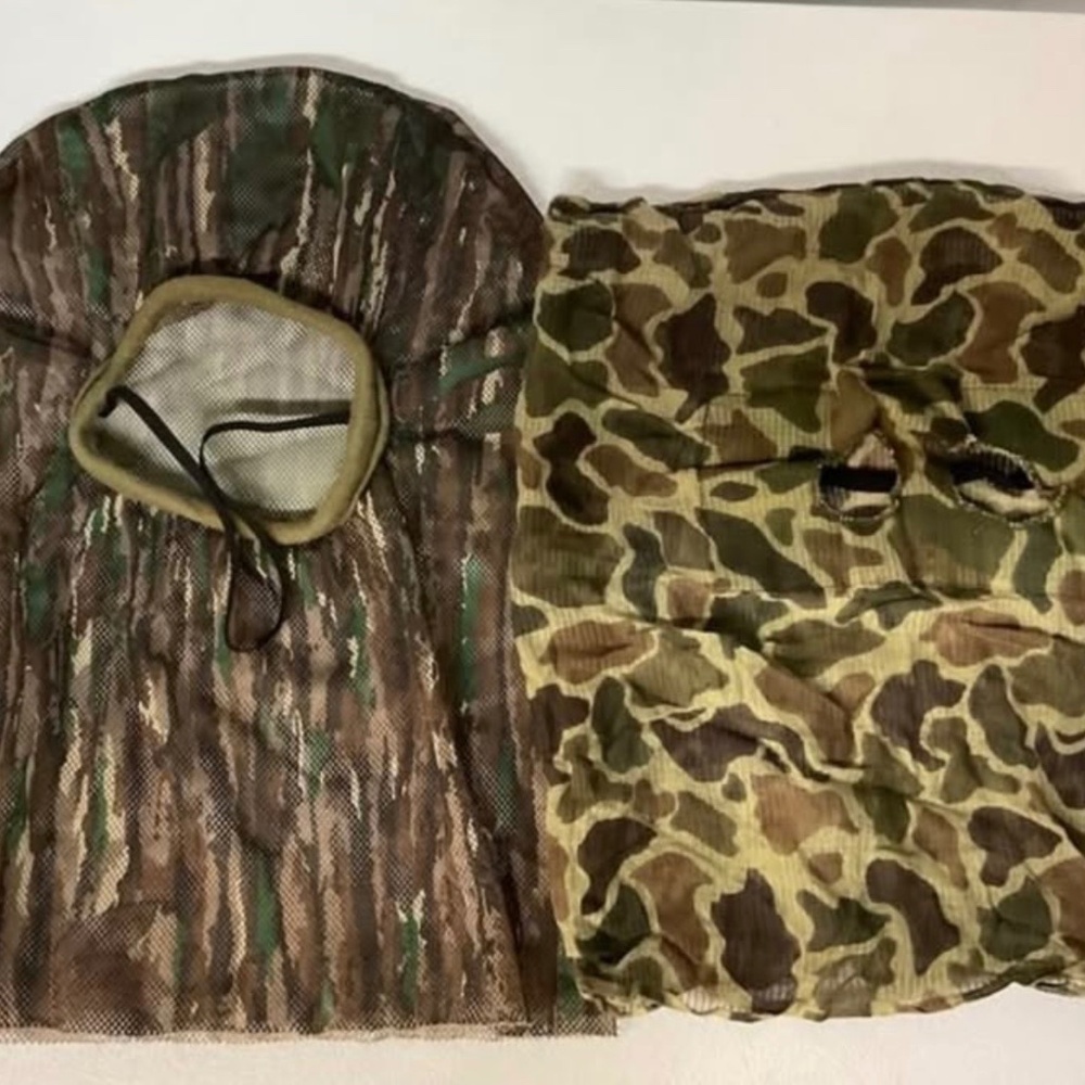 2 CAMOUFLAGE FULL HEAD MESH HUNTING MASKS